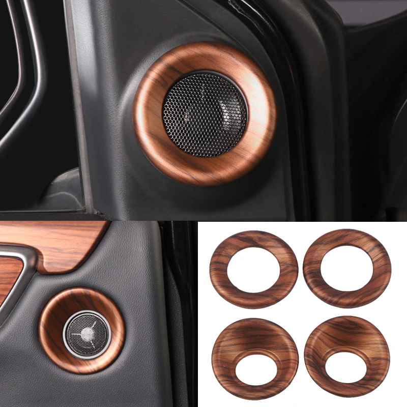 2017~2021 Speaker Frame Sticker For Honda CRV Peach Wood Grain Interior Accessories ABS CRV Audio Panel Decoration Accessories