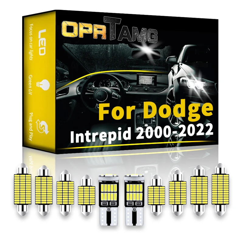 

Внутренсветодиодный Светодиодная лампа OPRTAMG для Dodge Intrepid 1994-2012 2013 2018 2021, комплект автомобильных светодиодных ламп Canbus, аксессуары для автомо...