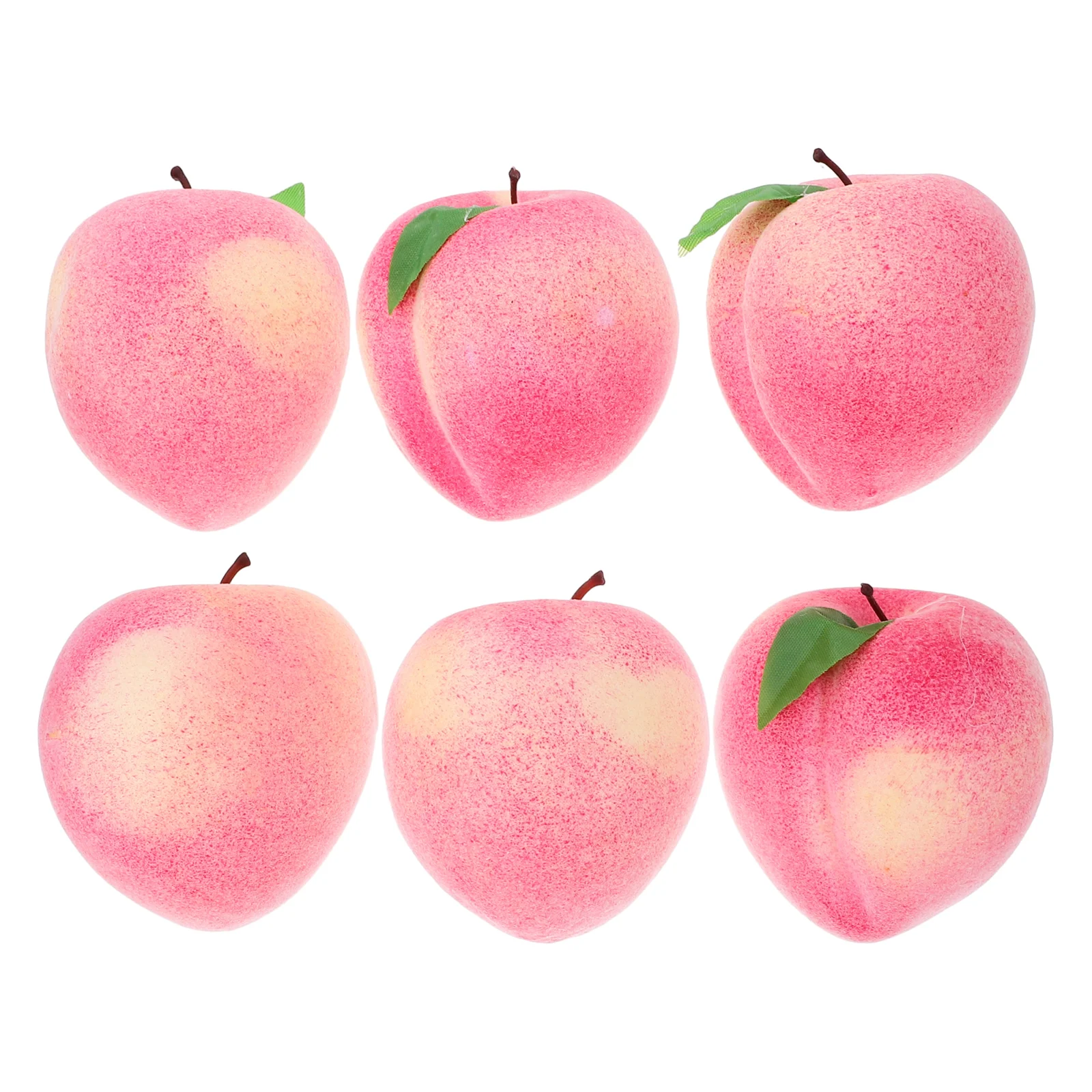 

6 Pcs Peaches Fake Prop DIY Decor Model Displaying Mini Miniature Toys Artificial