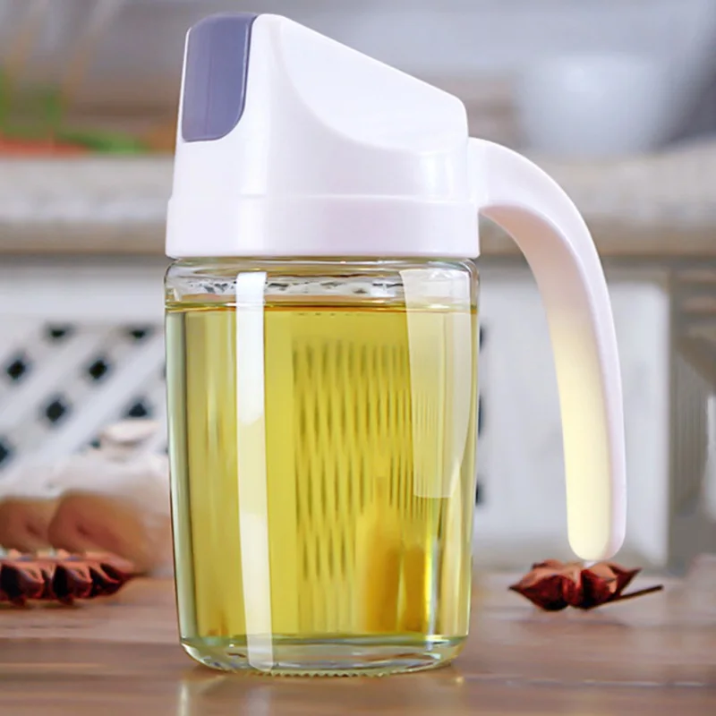 

Glass Oil Pot Automatic Opening Closing Seasoning Bottle Leak-proof Oil Vinegar Bottle With Lid Kitchen Tools