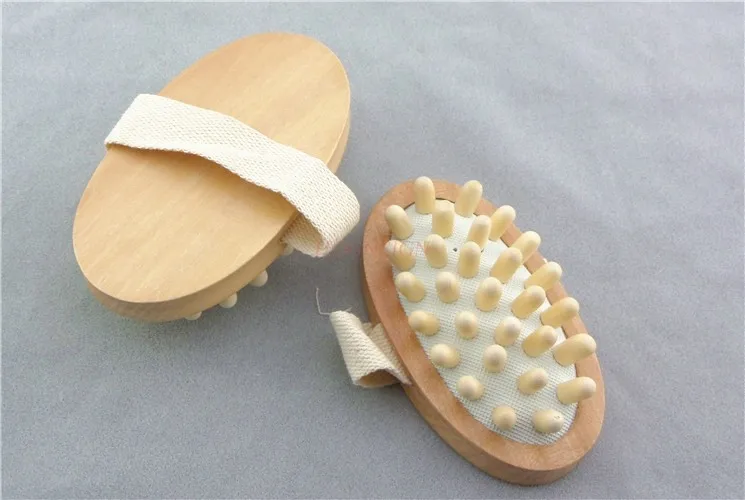 Деревянная массажная щетка для тела от целлюлита и улучшения лимфодской