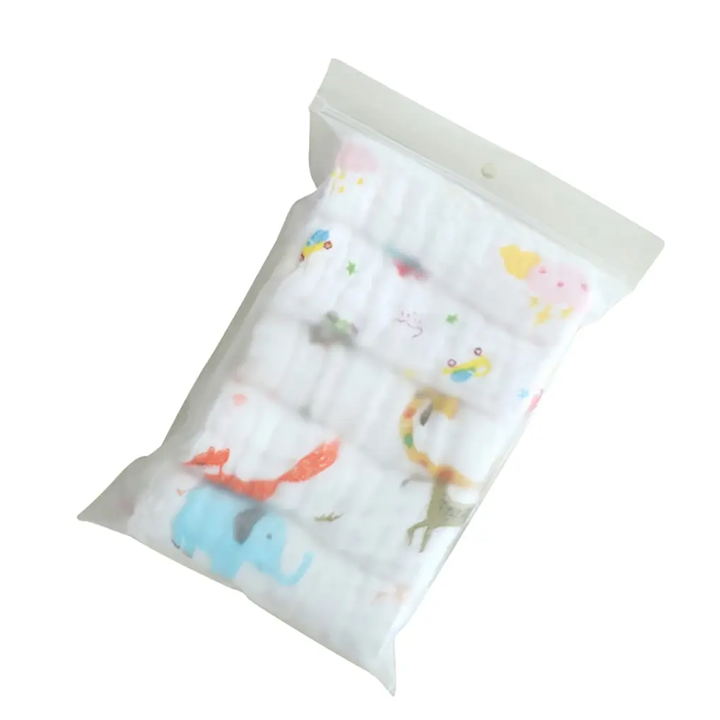 Hot Sale 5PCS/Set 30*30CM Baby Saliva Towels 6 Layer Cotton Gauze Burp Cloth Newborn Square Feeding Bibs Washcloth Color Random