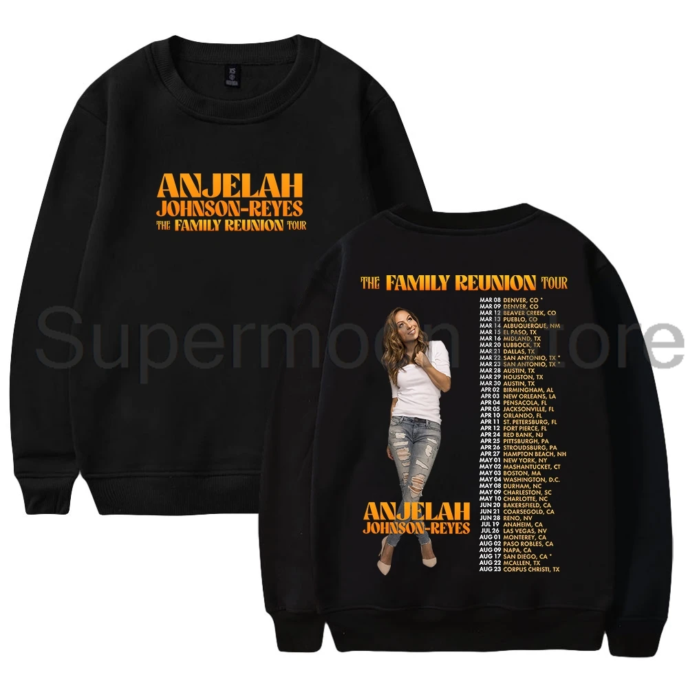 Фото Anjelah Johnson The Family Reunion Tour 2025, уличная одежда с круглым вырезом и длинными рукавами, мужские и женские толстовки №1