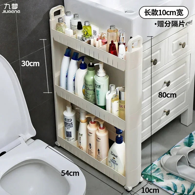 

Пластиковая узкая мобильная тележка для хранения