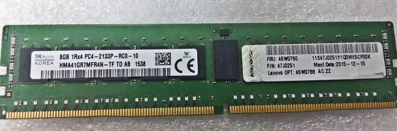 

RAM 46W0788 46W0790 47J0251 8G 1RX4 PC4-2133PDDR4 server memory