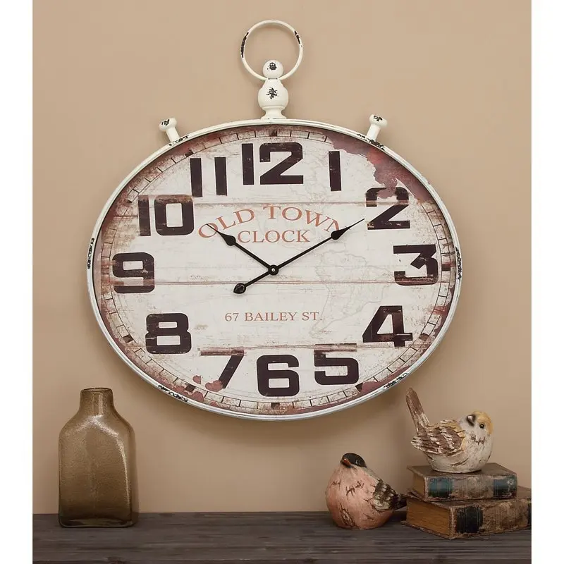

White Metal Pocket watch Style Wall Clock D clock Room decorations for men Digital wall clocks Reloj de pared d grande Mecanismo