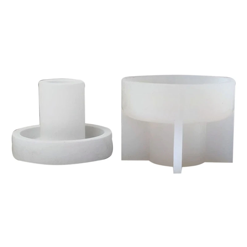 

Round Candlestick Epoxy Casting Silicone Mold Candles Holder Resin Mould Candlestick Holder Mold for DIY Drop shipping