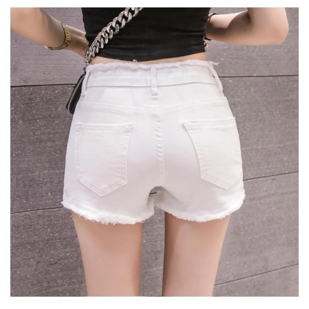 Шорты женские джинсовые с открытой промежностью невидимые свободные штаны из