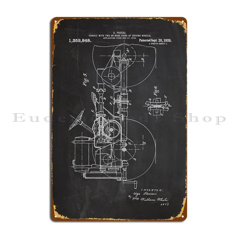 

1918 тягач-Патентный рисунок, металлический знак, Настенный декор, дизайн гаража, винтажные пластины, жестяной знак, плакат