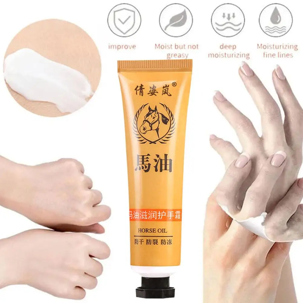 

30g Horse Oil Hand Cream Remove Dead Skin Moisturizing Fine Smooth Fade Lines Hand Anti-wrinkle Hydrating Care Whitening J1I1