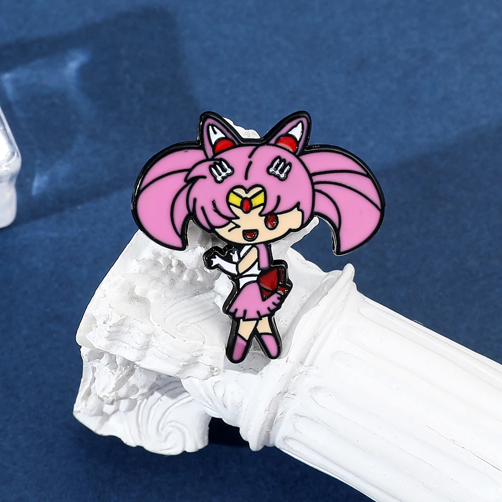 Эмалированные булавки в стиле аниме Сейлор Мун кавайные Металлические Булавки
