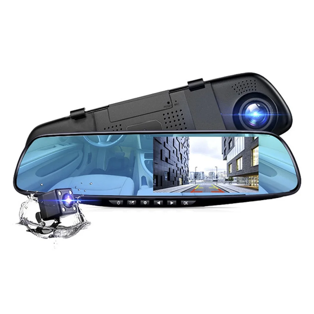 

high quality driver dual car mirror 1080P dash cam car black box 170 degre car dvr camera video recorder with night vision