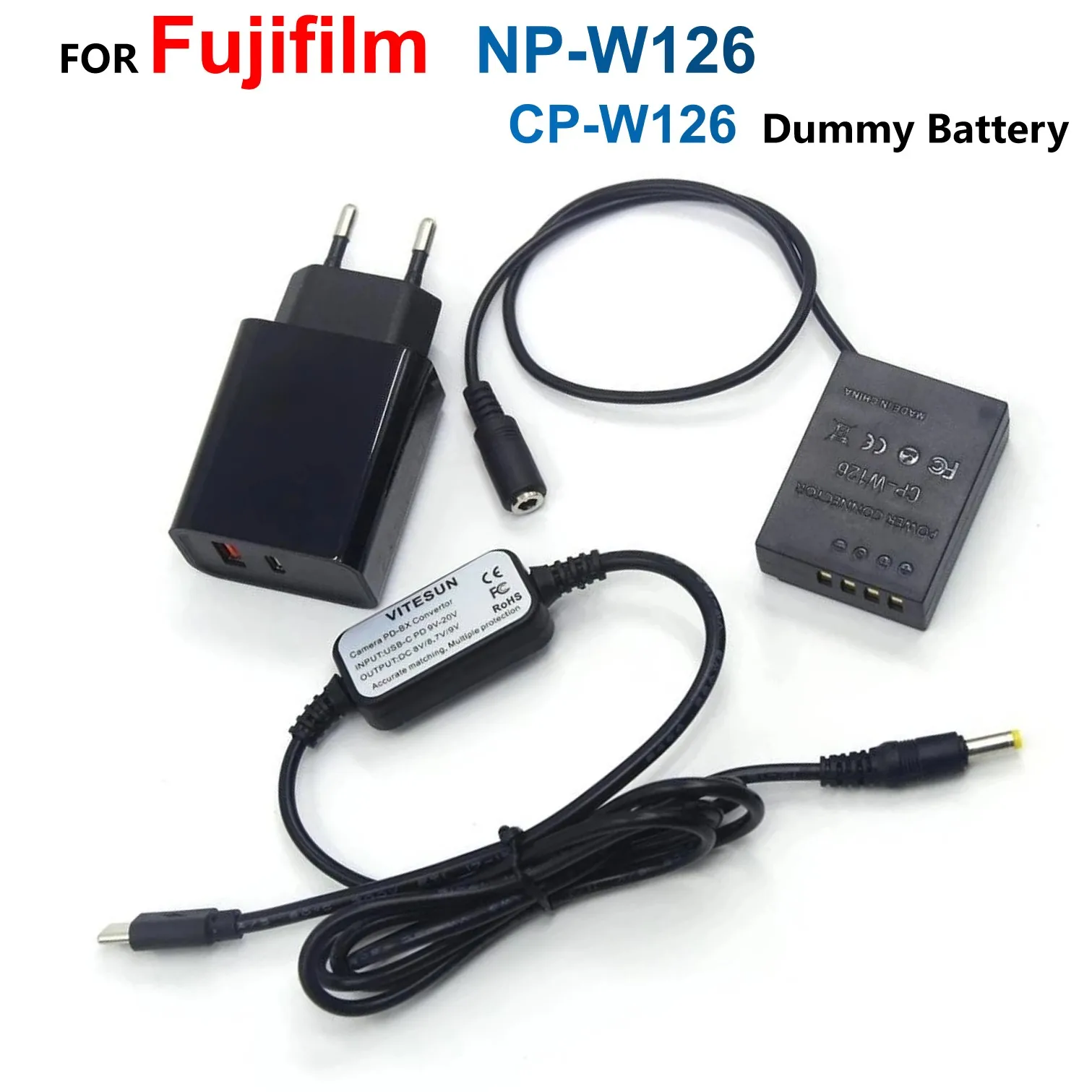 

CP-W126 поддельная батарея + USB Type-C зарядное устройство + PD зарядное устройство для Fujifilm X-PRO1 X-E1 X-E2 X-T1 T10 X-T2 X-A1 HS33 HS50 EXR
