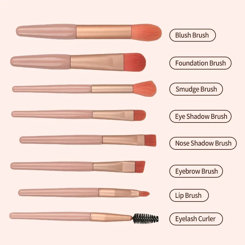 Набор кистей для макияжа из 8 предметов + сумка кисть основы пудры теней век и