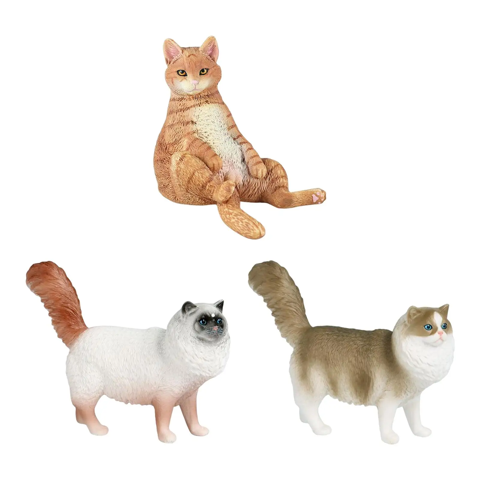 

Cat Figurines Collection Playset Cat Animals Toys Diorama Animals Figures Realistic Figurine for Cake Topper Decor Holiday Gifts