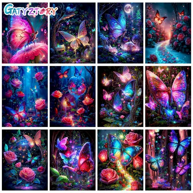 

GATYZTORY Diy Painting By Numbers Kits Abstract Color Tree Landscape Modern Drawing By Numbers For Home Home Decoration