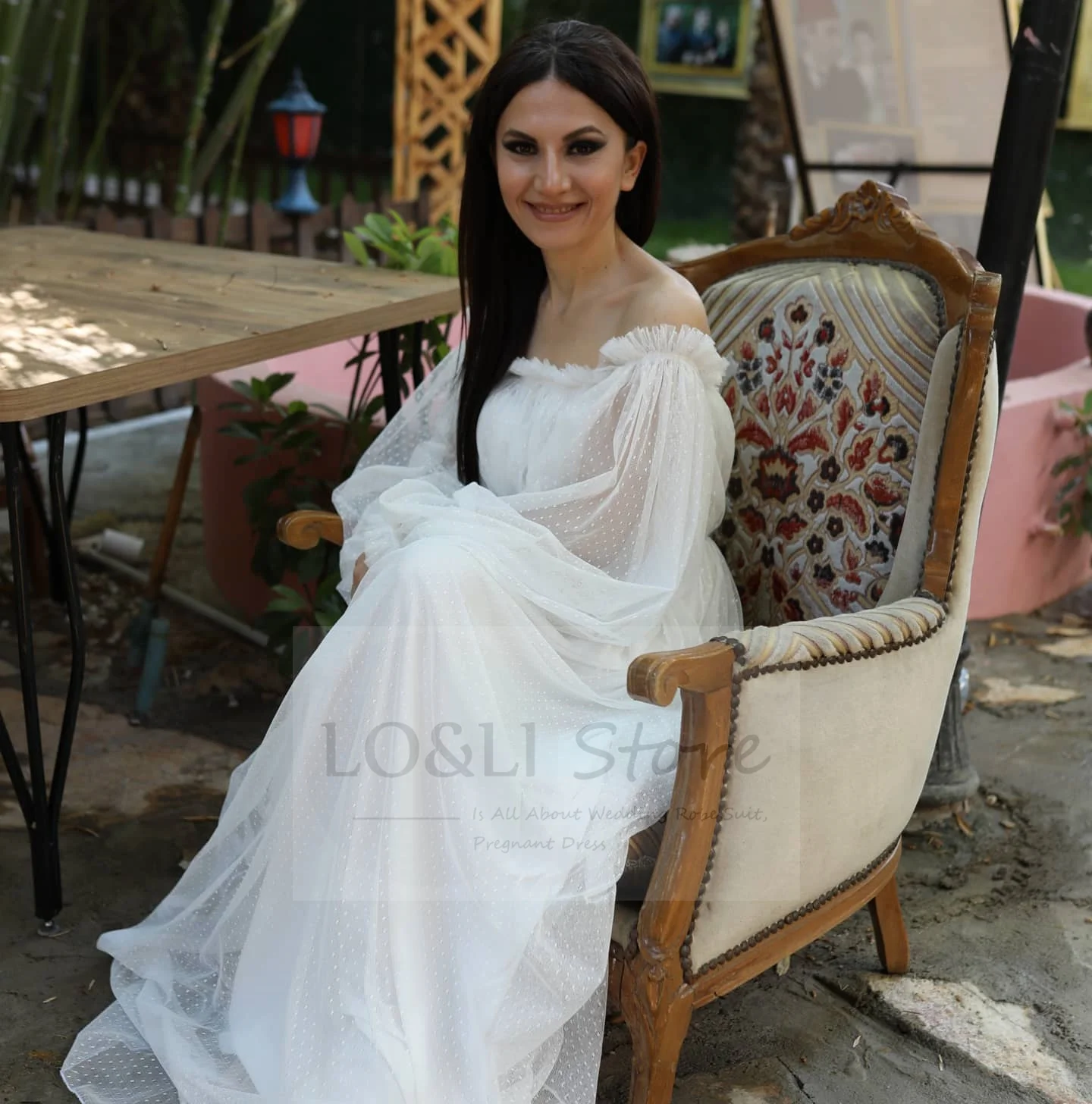 Белое платье в горошек с открытыми плечами для женщин Пляжное свадебное