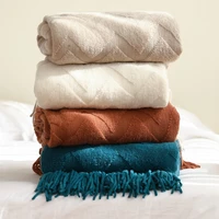 elegant nordic blankets tassel knitted sofa cover home decorate bedsheet throw blanket cashmere khaki tapestry for summer