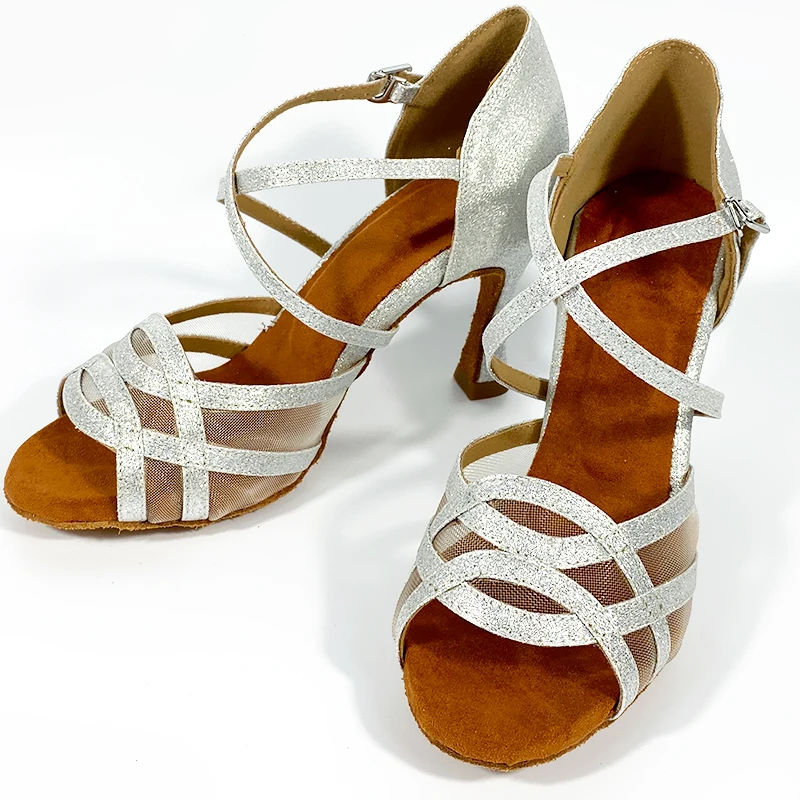 Latin Dance Shoes 2022 Women Ballroom High Heel Dance Shoes Soft Sole Tango Salsa Bachata Party Shoes For Ladies Girl Sandals