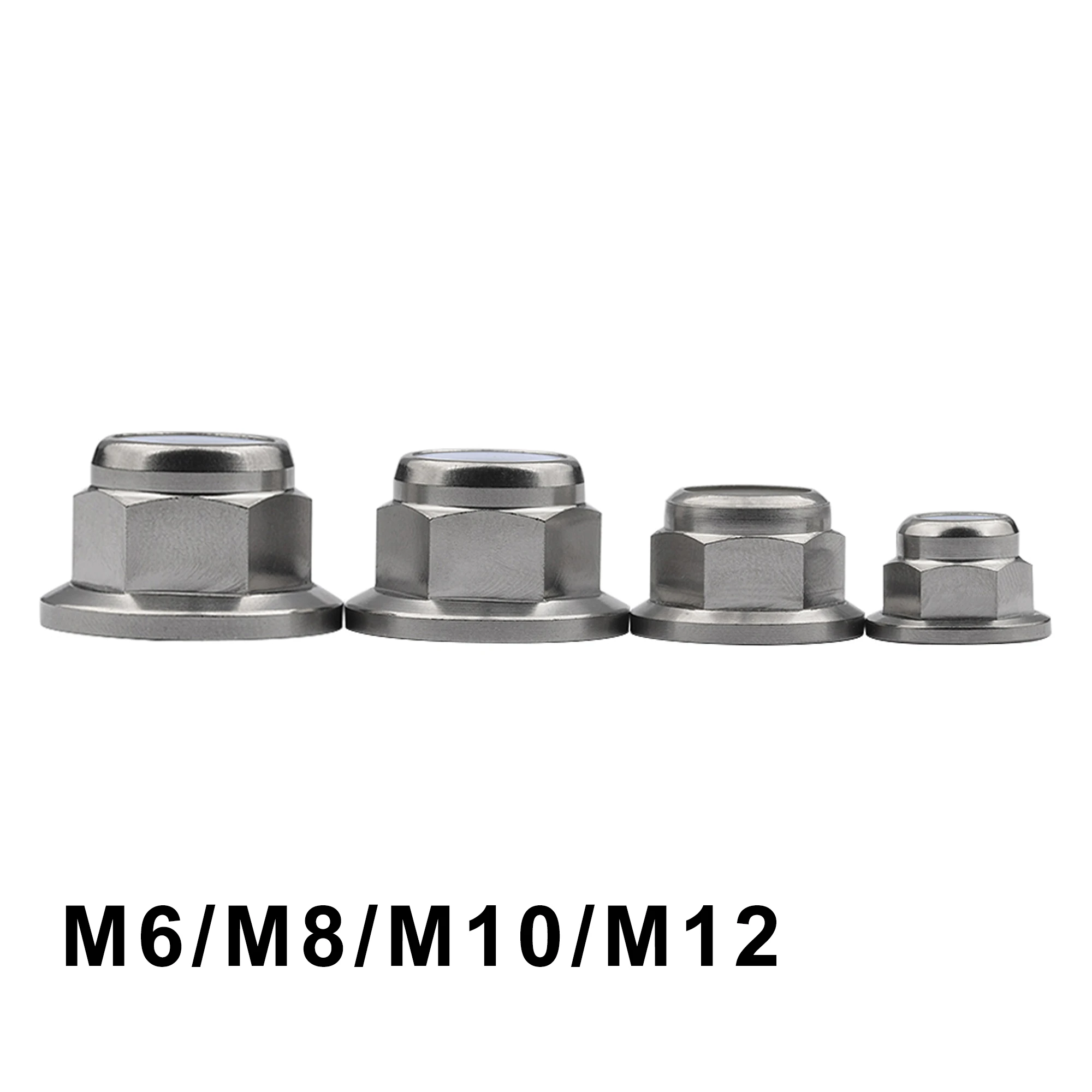 

WeiqijieTitanium Nuts M6 M8 M10 M12 Flange Lock Nut Nylon Lock Nut Bicycle Motorcycle Car Fastener 1 pcs