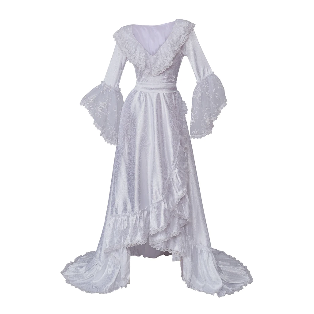 

Musical The Phantom of the Opera Christine Daae Cosplay Costume Victorian Gown White Long Dress Night-Robe for Women