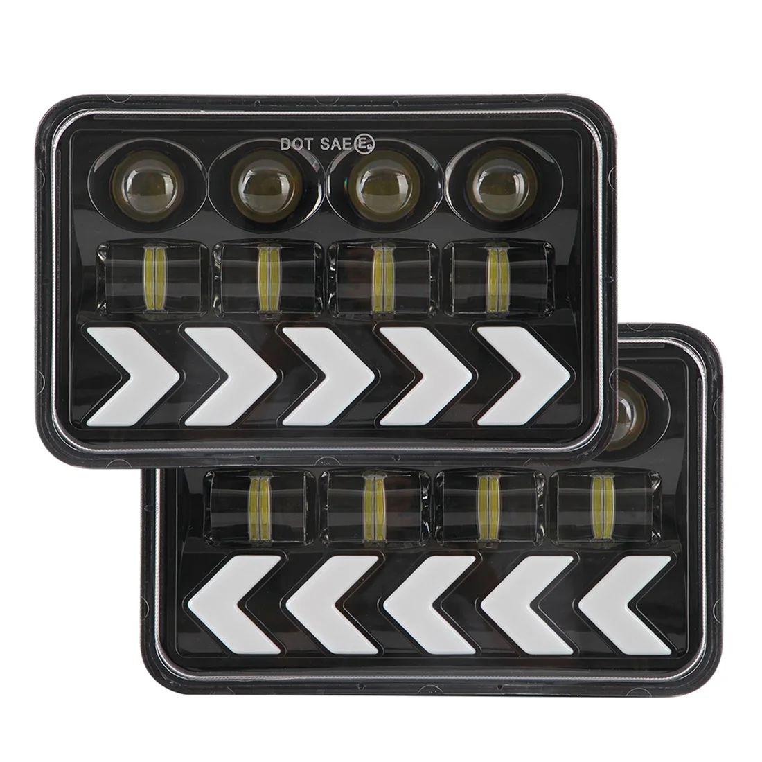 

5 Inch 4X6 200W 20000LM Car LED Light Bar White+Amber Fog Lamp LED Work Lights for Truck Boat SUV ATV UTV