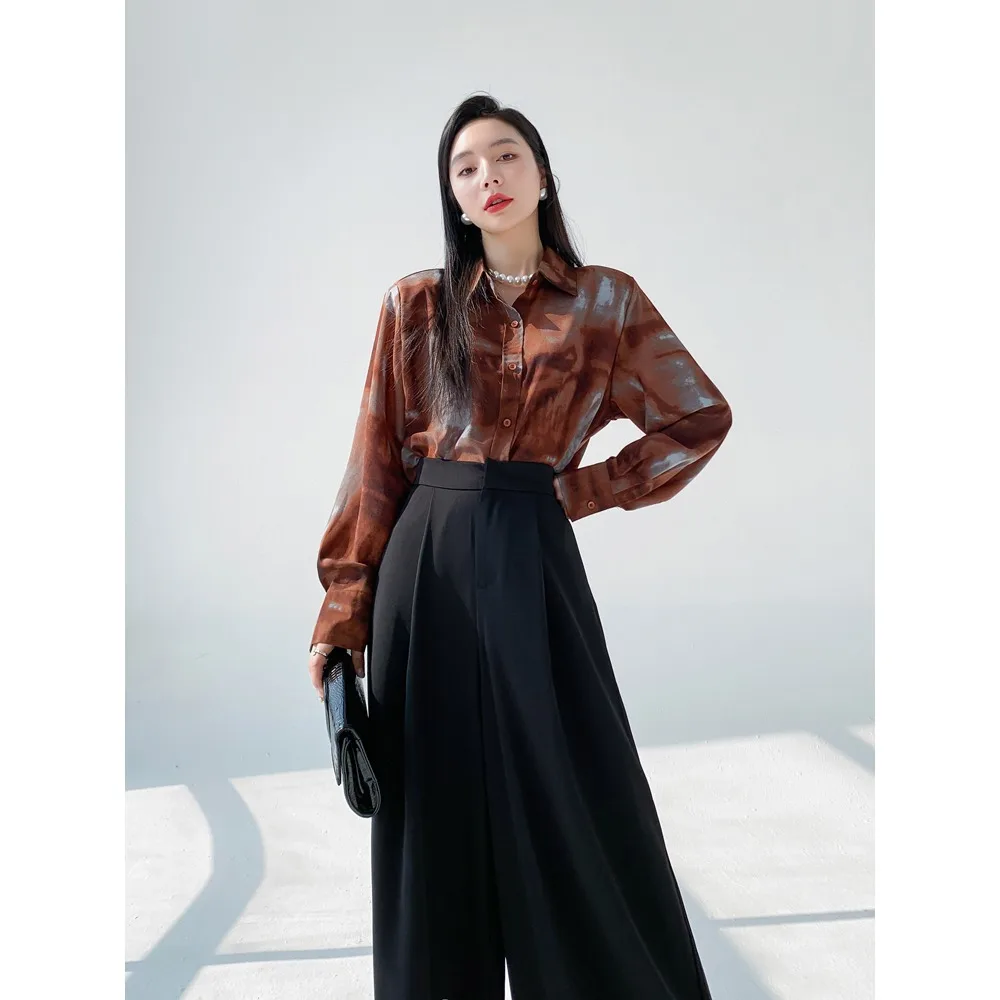 TWOTWINSTYLE хитовые цвета свободные блузки для женщин свободная повседневная рубашка