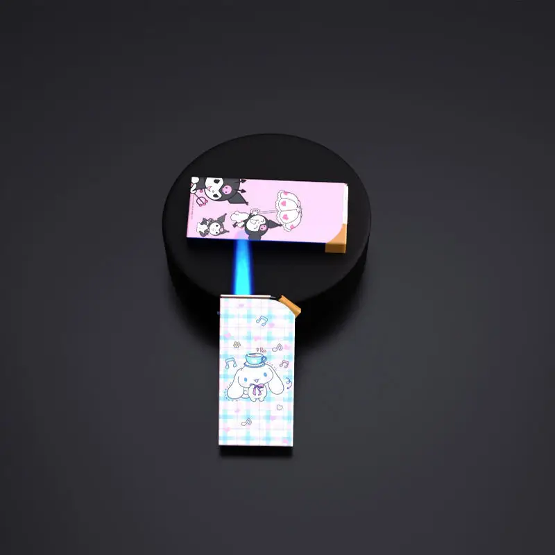 

Sanrio милый Коричный курол моя мелодия Новый KTV персонализированный креативный мультяшный узор ветрозащитная синяя зажигалка