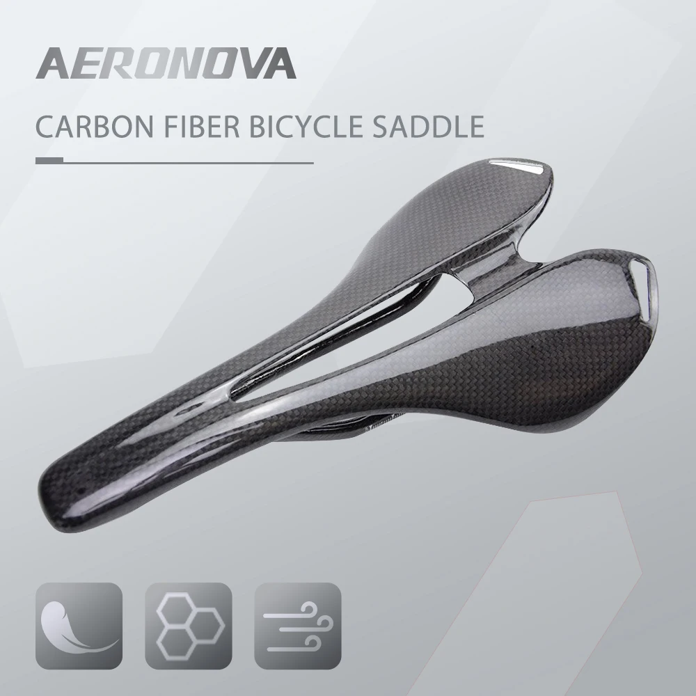 

Road Saddle Carbon Bicycle Cycling Seat AERONOVA Full Carbon Fiber Road Mountain Bike Saddles Black Bicycle Accessories 3K/UD