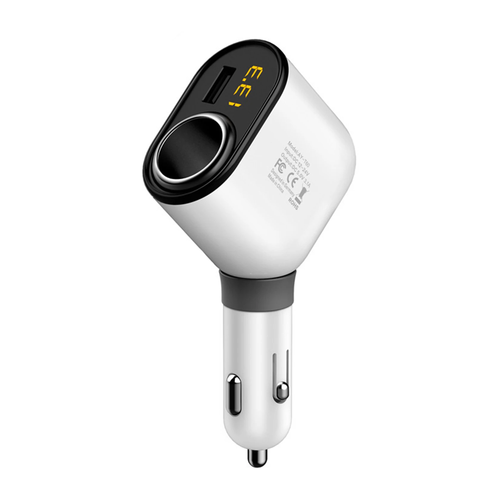 

Car Charger Multifunctional Voltage Display 3 USB Ports Mobile Phone Lighter Portable Plug And Play 12V To 24V 3.1A