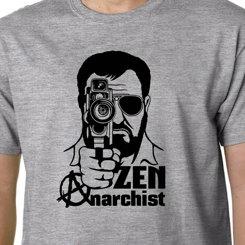 Футболка дзен анархист Джон милиус // Conan челюсти Грязный фильм Гарри смешная