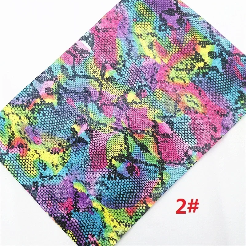Розовые блестящие кожаные листы радужная змея леопард синтетическая кожа полосы
