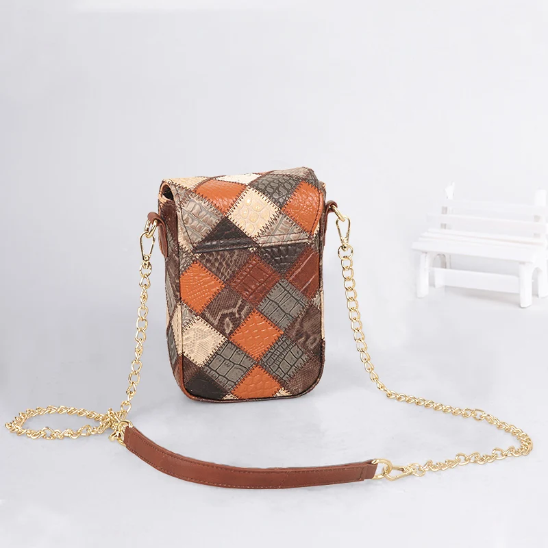 new Women Crossbody Bag Cowhide Genuine Leather Casual Patchwork Luxury Brand Design Flap Small Wallets Shoulder Satchles New