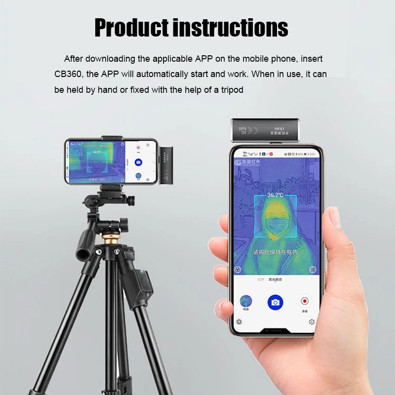 

Mobile Thermal Camera For Android Phone IP65 Industrial Inspection Heat Loss Detection Infrared Thermal Imager