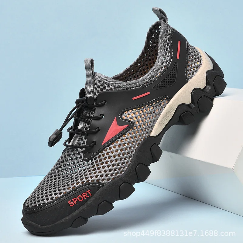 

2022 Summer Hiking Shoes Men New Outdoor Mountain Climbing Mesh Men's Beach Sports Wading Shoes 45 Plus Size Casual Men's Shoes