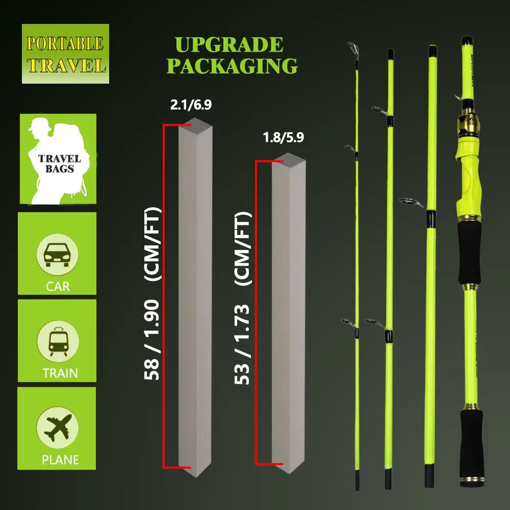 BAKAWA Casting Спиннинговая удочка 2 1 м 8 сверхлегкая приманка-фидер Pesca 4-секционная с