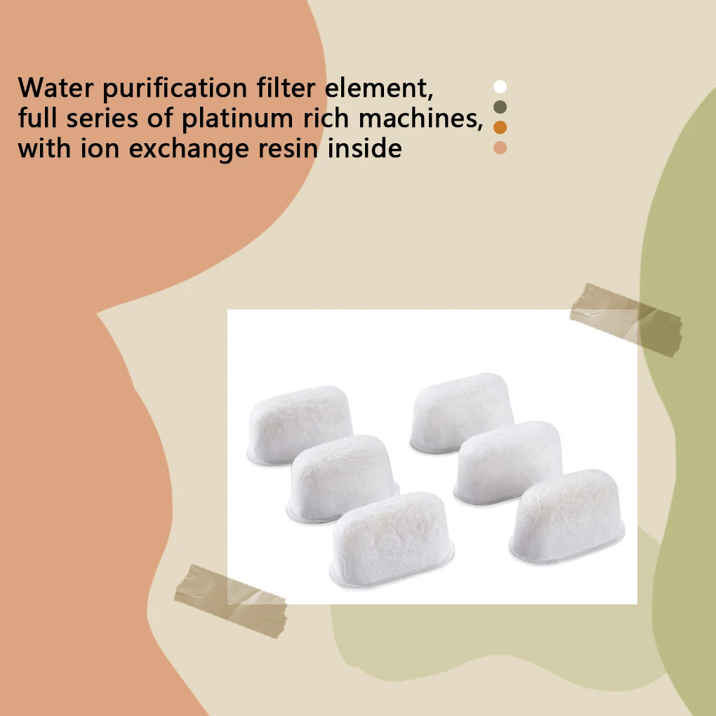 

6Pcs Coffee Machine Water Filter Single-use Filters Part Component Accessories Replacement for Breville BWF100 Resin