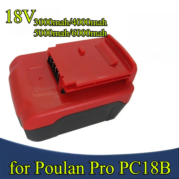 Фото Сменный литий-ионный аккумулятор 6000 мАч, 18 В для Poulan Pro PC18B PC18BL PC18BLX, совместимый с аккумуляторными бензопилами, электроинструменты №1