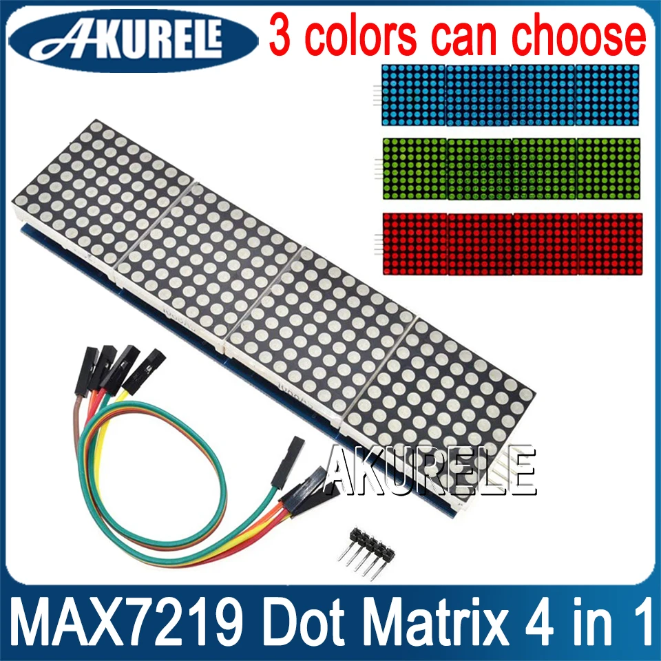 MAX7219 точечный матричный модуль микроконтроллер решетчатый модуль 4-в-1 дисплей модуль с одним чипом MCU Модуль управления приводом с кабелем