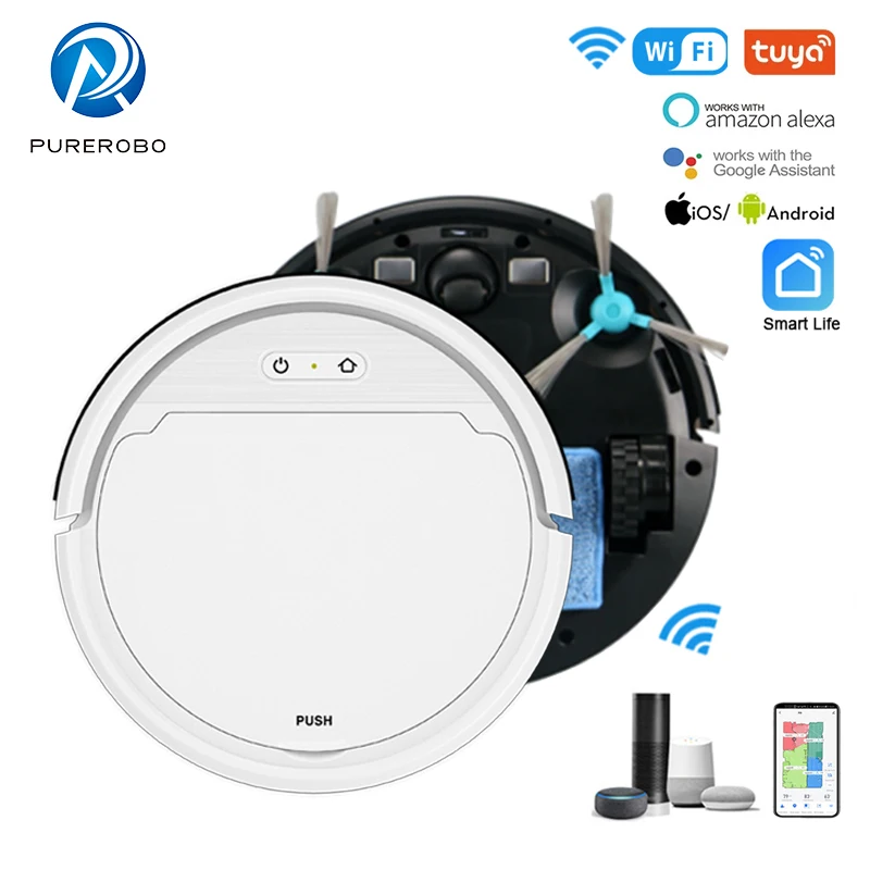 

Purerobo P1 Sweeping Robot Vacuum Cleaner With APP Intelligent Path Planning Automatic Clean Wet Mopping Floor For Home Cleaning