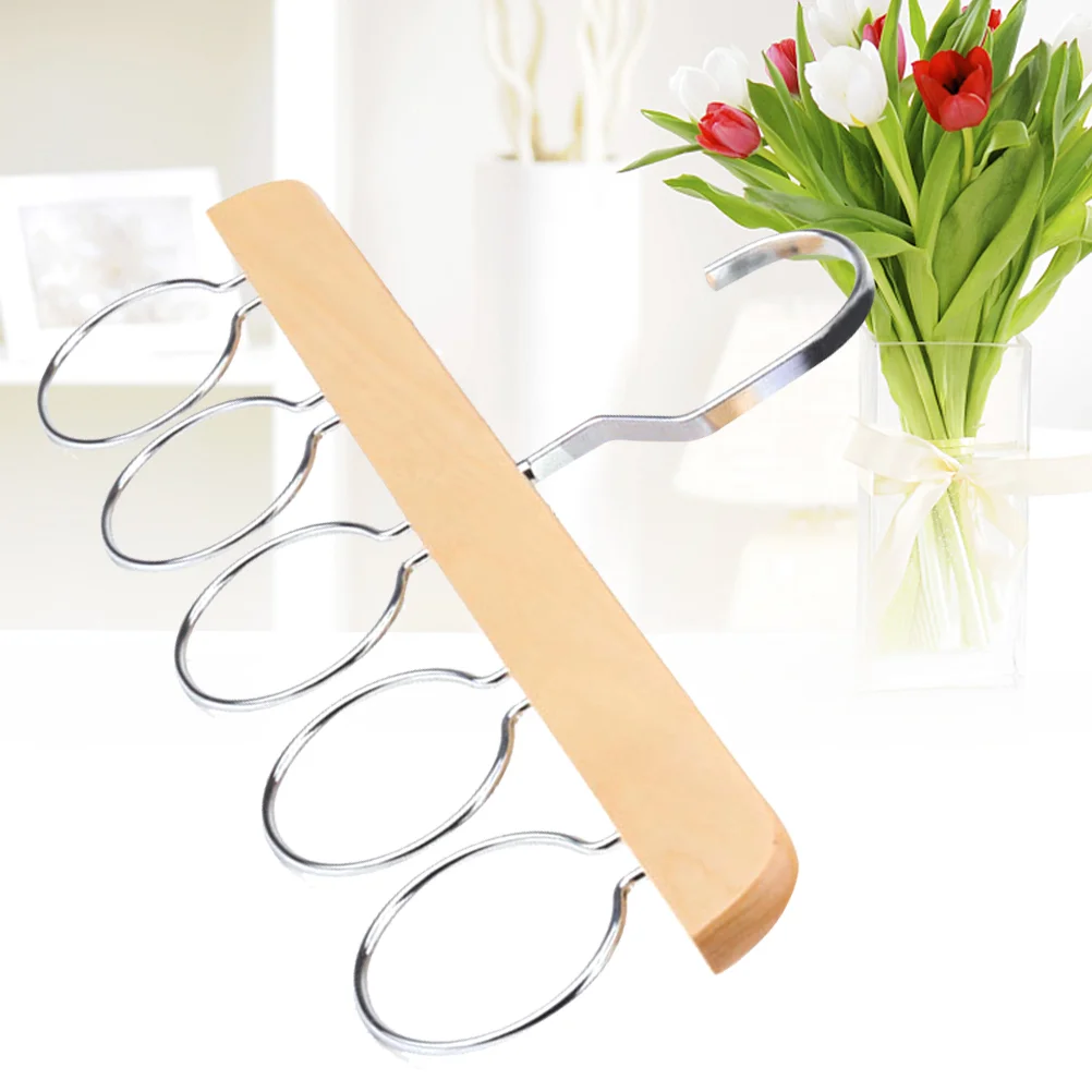 

Многофункциональная деревянная вешалка-органайзер для платков, галстуков, ремней, платков, 5 петель