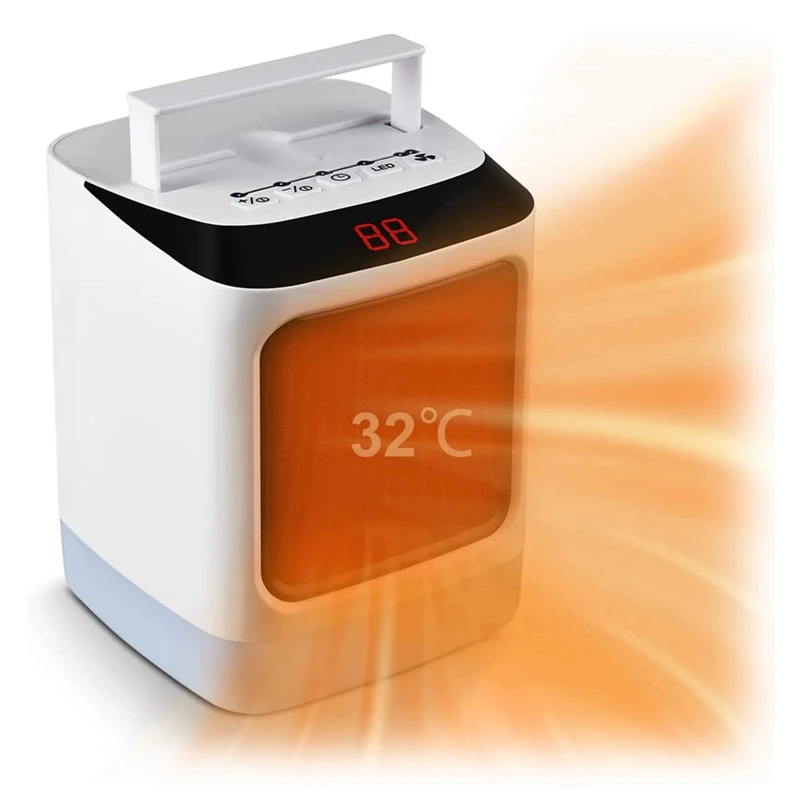 

Fan Heater Portable Electric Heater With 2 Heat Settings And Night Light Space Heater For Bedroom Living Room EU Plug