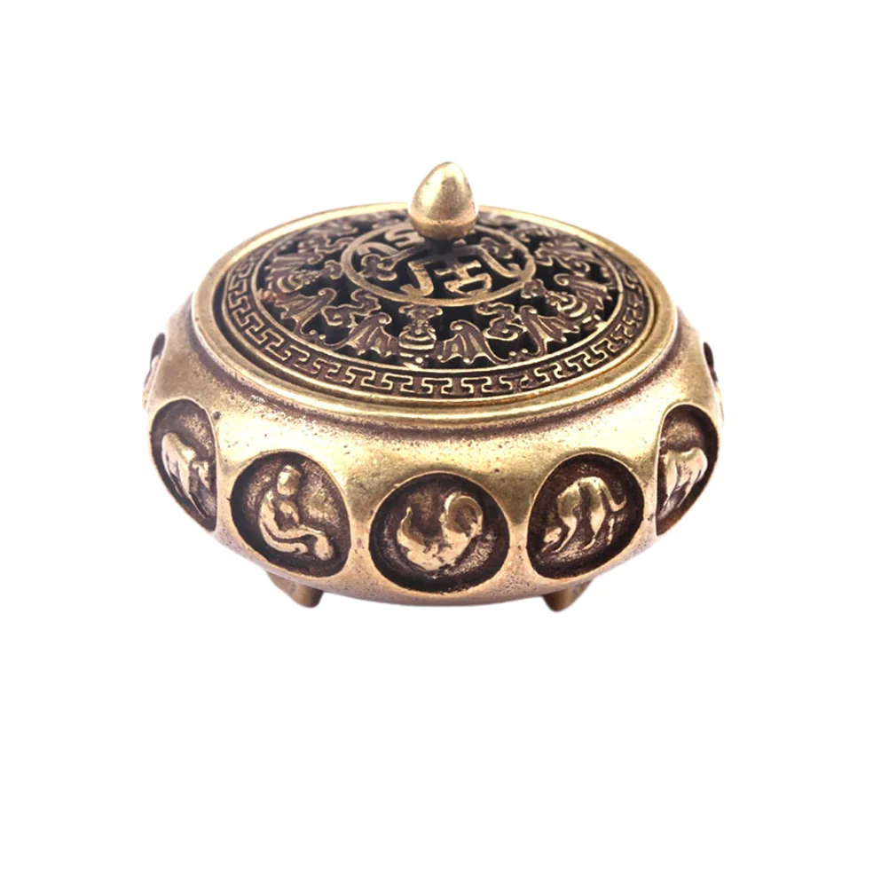 

Burner Metal Vintage Ashtray Holder Frankincense Ash Carving Fine Decorative Mosquito Candlestick Coil Retro Desktop Catcher