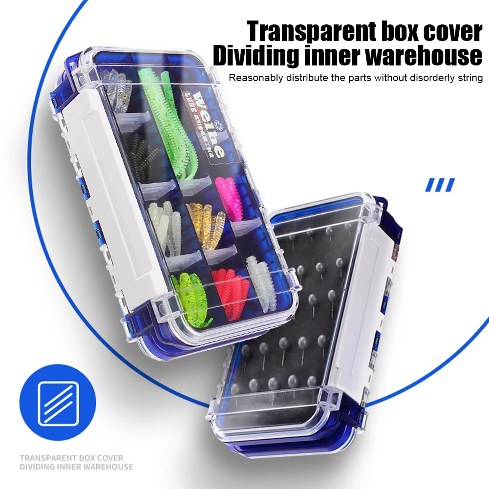 

105pcs Fishing Lures Bionic Bait Detachable Fishing Needle Hooks Multi-Grids Waterproof Mixed Colors Tackle Accessories with Box