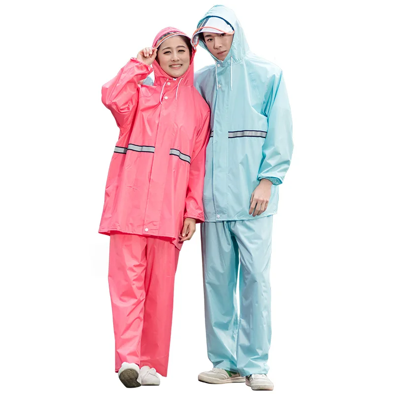 Thicked Reflective Raincoats Set Fashion Outdoor Waterproof Breathable Split Raincoats Korean Ropa De Lluvia Rain Gear
