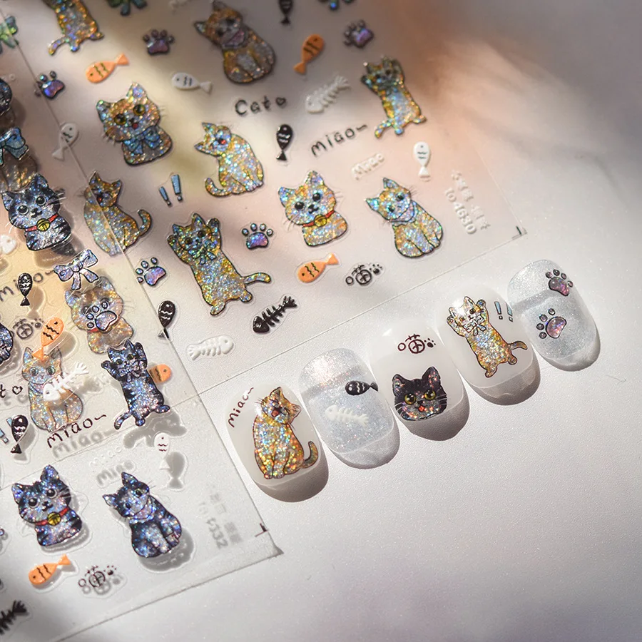 5D рельефные звездные кошачьи глаза яркие маленькие черные золотые кошки рыбьи