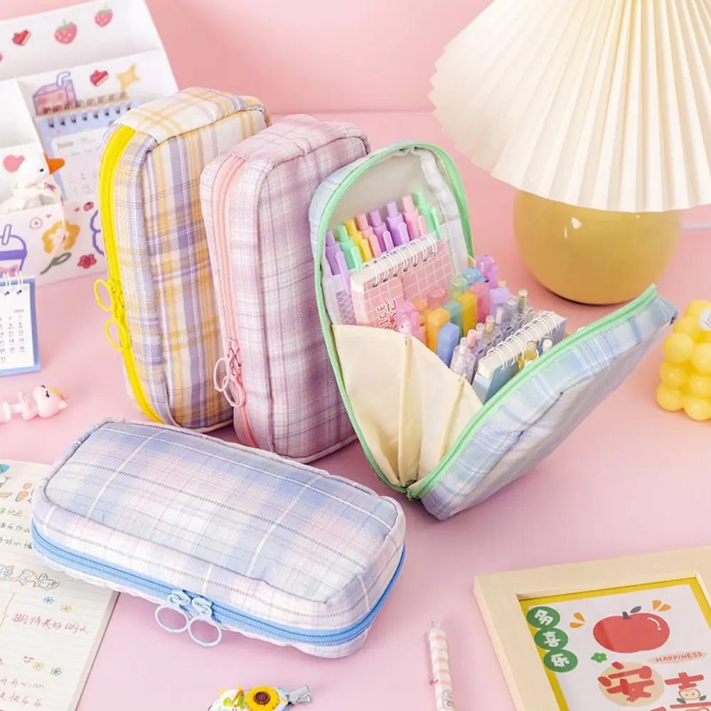 

Simple Korean JK Stationery Bag Multi-layer JK Pencil Bag Canvas Aesthetic Storage Bag Zipper Fashion Pencil Bag