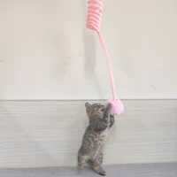 cat toys pet items interactive plush toys with bell cat stick for kitten sucker spring hanging rabbit hair ball funny self hey