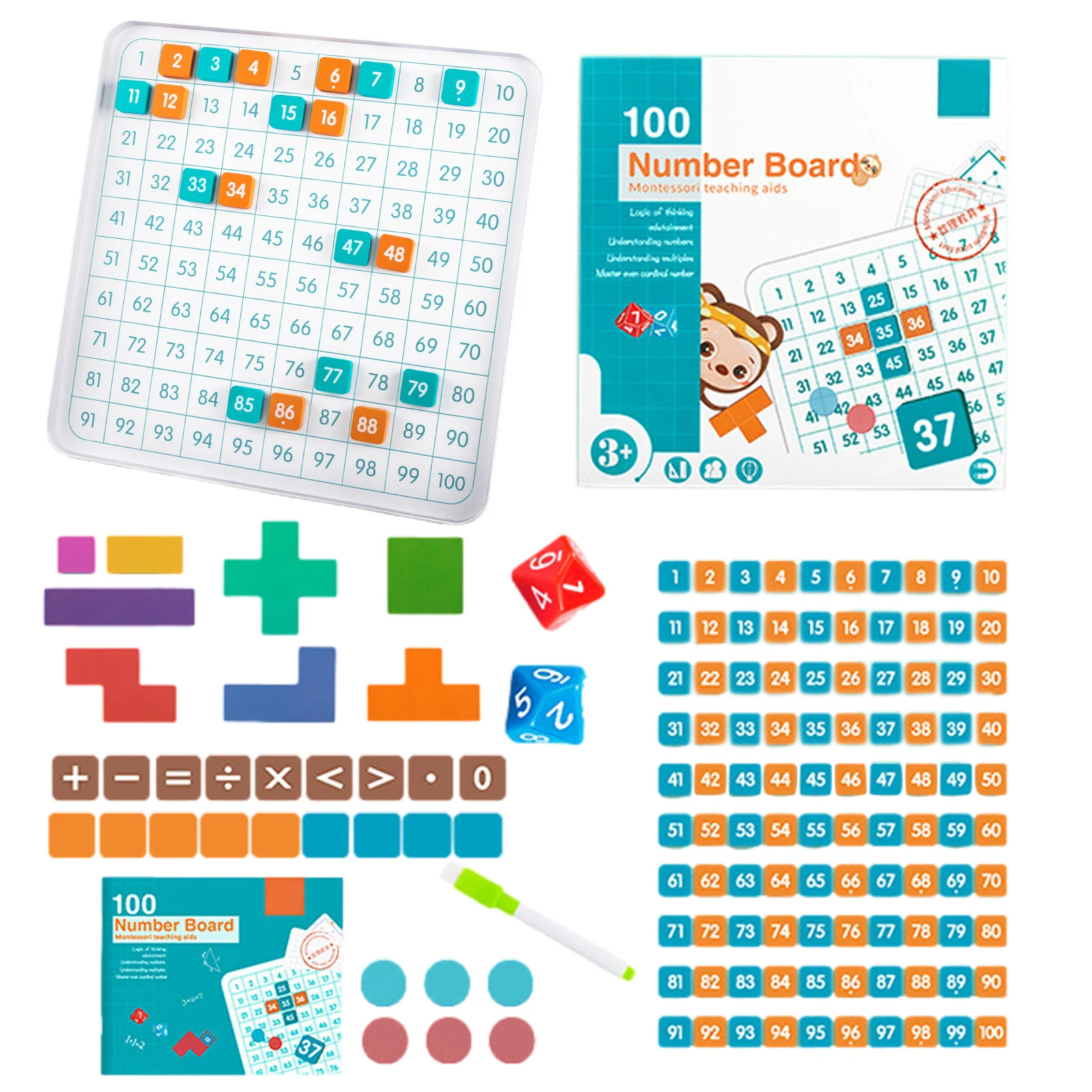 

Деревянная математическая обучающая доска, игрушка от 1 до 100, НЕПРЕРЫВНЫЙ ПОДСЧЕТ, раннее обучение, искусственная кожа для детей