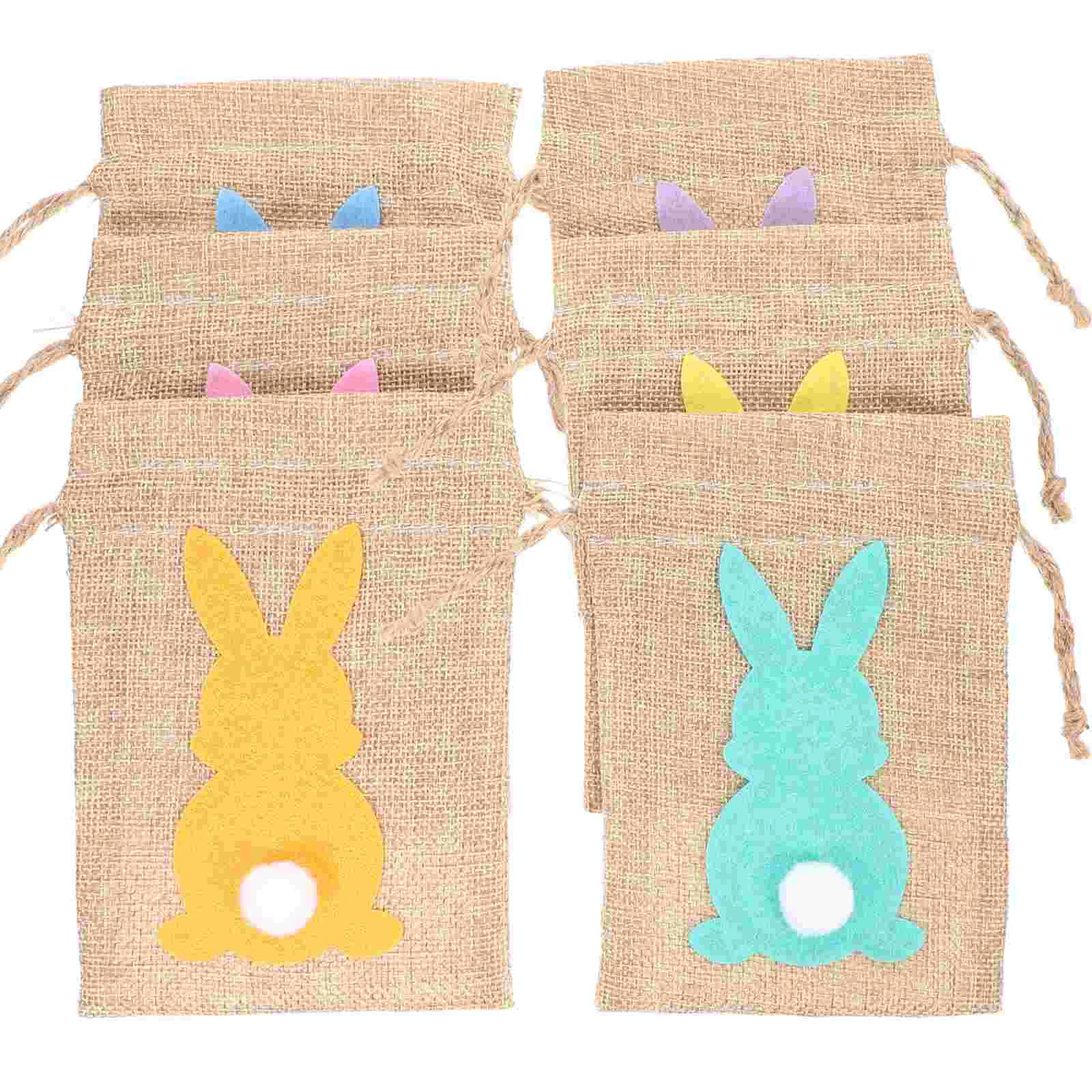 

Easter Bunny Gift Treat Goodie Candy Party Basket Burlap Eggs Favor Baskets Bowls Rabbit Box